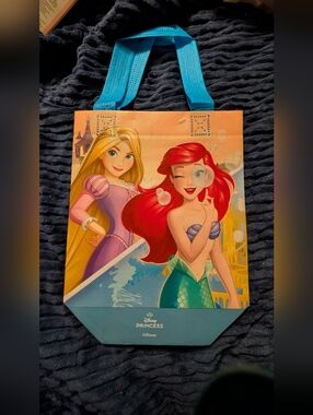 🦋 New Kids' Tote Bag - Blue Handles with Ariel & Rapunzel